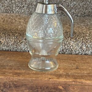 Glass Honey Dispenser with Stainless Steel Lid